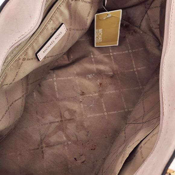 Michael Kors Gilly Beach Pink Logo Large Drawstring Travel Tote Bag - Picture 7 of 15